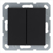 Переключатель перекрестный 2-кл. 10А IP20 механизм черн. матов. soft touch Jasmart G3014PB