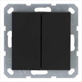 Переключатель перекрестный 2-кл. 10А IP20 механизм черн. матов. soft touch Jasmart G3014PB