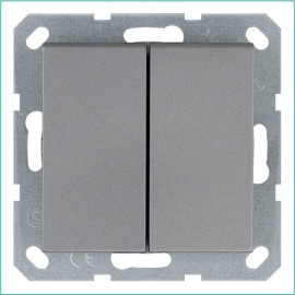 Переключатель проходной 2-кл. 10А IP20 механизм алюм. Jasmart G3022S