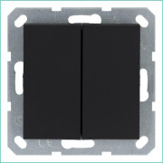 Переключатель проходной 2-кл. 10А IP20 механизм черн. матов. soft touch Jasmart G3022PB