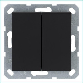 Переключатель проходной 2-кл. 10А IP20 механизм черн. матов. soft touch Jasmart G3022PB