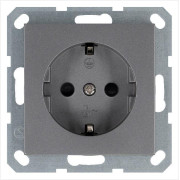 Розетка 1-м Shuko 16А IP20 с заземл. защ. шторки механизм алюм. Jasmart G5501S