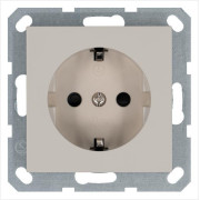 Розетка 1-м Shuko 16А IP20 с заземл. защ. шторки механизм тауп Jasmart G5501T