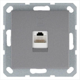 Розетка компьютерная 1-м RJ45 IP20 кат. 5E механизм алюм. Jasmart G6105S