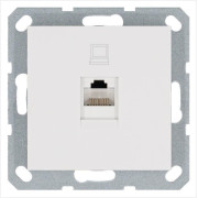 Розетка компьютерная 1-м RJ45 IP20 кат. 5E механизм бел. глянцевый Jasmart G6105W