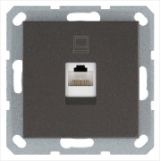 Розетка компьютерная 1-м RJ45 IP20 кат. 5E механизм мокко Jasmart G6105Z