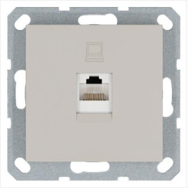 Розетка компьютерная 1-м RJ45 IP20 кат. 5E механизм тауп Jasmart G6105T