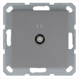 Розетка телевизионная оконечная TV Ф9.5мм механизм алюм. Jasmart G6001S