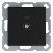 Розетка телевизионная оконечная TV Ф9.5мм механизм антрацит Jasmart G6001B