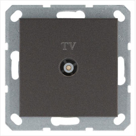 Розетка телевизионная оконечная TV Ф9.5мм механизм мокко Jasmart G6001Z