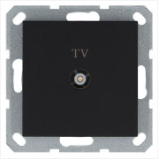 Розетка телевизионная оконечная TV Ф9.5мм механизм черн. матов. soft touch Jasmart G6001PB