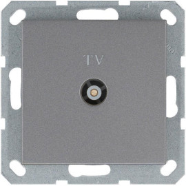 Розетка телевизионная проходная TV Ф9.5мм механизм алюм. Jasmart G6002S