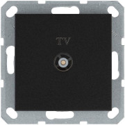 Розетка телевизионная проходная TV Ф9.5мм механизм антрацит Jasmart G6002B