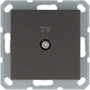 Розетка телевизионная проходная TV Ф9.5мм механизм мокко Jasmart G6002Z