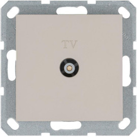 Розетка телевизионная проходная TV Ф9.5мм механизм тауп Jasmart G6002T