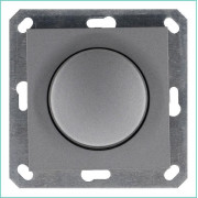 Светорегулятор поворотно-нажимной (диммер) LED 30-400Вт 1gang 2way механизм алюм. Jasmart G4012S