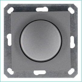 Светорегулятор поворотно-нажимной (диммер) LED 30-400Вт 1gang 2way механизм алюм. Jasmart G4012S