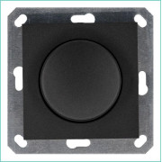 Светорегулятор поворотно-нажимной (диммер) LED 30-400Вт 1gang 2way механизм антрацит Jasmart G4012B