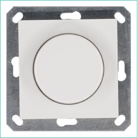 Светорегулятор поворотно-нажимной (диммер) LED 30-400Вт 1gang 2way механизм бел. глянцевый Jasmart G4012W