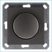 Светорегулятор поворотно-нажимной (диммер) LED 30-400Вт 1gang 2way механизм мокко Jasmart G4012Z