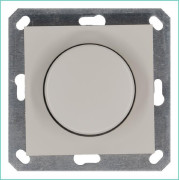 Светорегулятор поворотно-нажимной (диммер) LED 30-400Вт 1gang 2way механизм тауп Jasmart G4012T