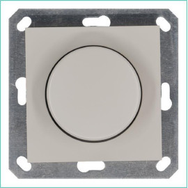 Светорегулятор поворотно-нажимной (диммер) LED 30-400Вт 1gang 2way механизм тауп Jasmart G4012T