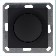 Светорегулятор поворотно-нажимной (диммер) LED 30-400Вт 1gang 2way механизм черн. матов. soft touch Jasmart G4012PB