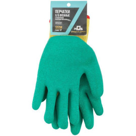 Перчатки х/б со вспененным латексным покрытием 10дюйм MOS 12475М