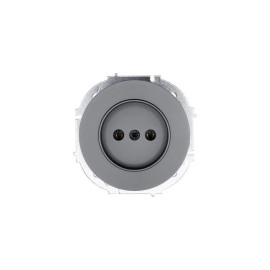 Розетка 1-м СП OSEN без заземл. ПБТ механизм сер. матов. LEZARD 743-7488-121B