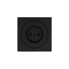 Розетка 1-м СП OSEN без заземл. ПБТ механизм черн. бархат LEZARD 743-4288-121B