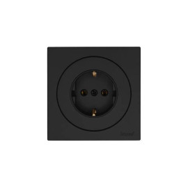 Розетка 1-м OSEN IP20 16А с заземл. ПБТ механизм черн. бархат LEZARD 743-4288-122B