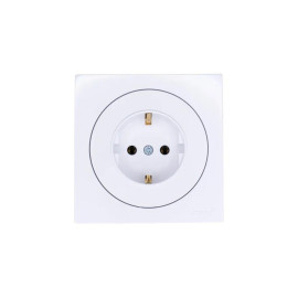 Розетка 1-м OSEN IP20 с заземл. ПБТ бел. LEZARD 743-0288-122B