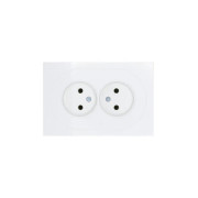 Розетка 2-м СП OSEN без заземл. ПБТ белая LEZARD 743-0200-128B