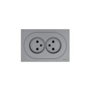 Розетка 2-м СП OSEN без заземл. ПБТ механизм сер. матов. LEZARD 743-7400-128B