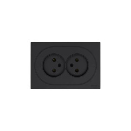 Розетка 2-м СП OSEN без заземл. ПБТ механизм черн. бархат LEZARD 743-4200-128B