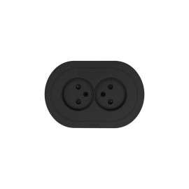 Розетка 2-м СП OSEN без заземл. ПБТ круглая механизм черн. бархат LEZARD 744-4200-128B