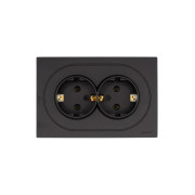 Розетка 2-м СП OSEN с заземл. ПБТ механизм черн. бархат LEZARD 743-4200-127B