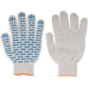 Перчатки вязаные "Волна" (4 нити) 10 класс вязки х/б с ПВХ 12491