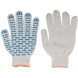 Перчатки вязаные "Волна" (4 нити) 10 класс вязки х/б с ПВХ 12491