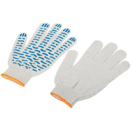 Перчатки вязаные "Волна" (4 нити) 10 класс вязки х/б с ПВХ 12491