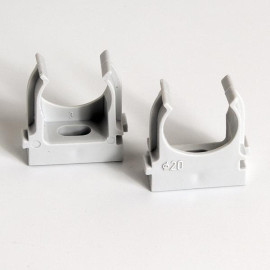 Держатель для труб (клипса) d20мм сер. (уп.100шт) TOKOV ELECTRIC TKE-LC-20-C06/100