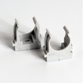 Держатель для труб (клипса) d20мм для монтажн. пистолета сер. (уп.100шт) TOKOV ELECTRIC TKE-LC-20-ZP-C06/100