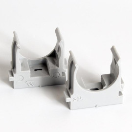 Держатель для труб (клипса) d25мм для монтажн. пистолета сер. (уп.100шт) TOKOV ELECTRIC TKE-LC-25-ZP-C06/100