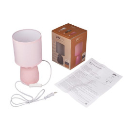 Светильник настольный JH2-02-pk E14 IP20 130х130х255мм керамика; ткань; PVC-пластик роз. JazzWay 5062337
