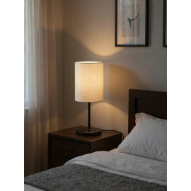 Светильник настольный JH3-01-iv E14 IP20 110х110х310мм метал.; ткань; PVC-пластик беж. JazzWay 5062351