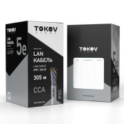 Кабель витая пара U/UTP 4х2х24 AWG кат.5E ССA PVC TOKOV Light (м) TOKOV ELECTRIC TKL-C06-U42CCA-5E-305-PVC