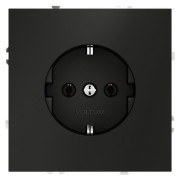 Розетка 1-м СП S70 16А с заземл. механизм черн. матов. Voltum VLS040108