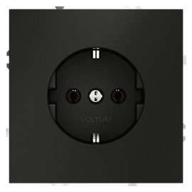 Розетка 1-м СП S70 16А с заземл. механизм черн. матов. Voltum VLS040108