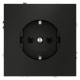 Розетка 1-м СП S70 16А с заземл. механизм черн. матов. Voltum VLS040108