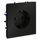 Розетка 1-м СП S70 16А с заземл. механизм черн. матов. Voltum VLS040108
